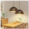 Pendellampe Schwarz Gold E27, 2 Stück Hängelampe Esstisch Vintage Höhenverstellbar Hängeleuchten & Pendelleuchten Rund Aushöhlen Retro Esszimmerlampe Hängend Kronleuchter für Küche Restaurant Ø: 30cm