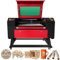 Co2 Laser 80W Laser Graviermaschine Plottermaschine Snapmaker Gravurwerkzeug 700 x 500mm 220V Europlug Ruida Control mit USB-Anschluss für Papier/Kunststoff/Leder/Harz/Bambus/Holz (80W mit Halterung)