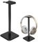 Deear Headphone Stand Gaming Headset Holder Universal Aluminum Metal Headphone Holder Hanger with Aluminum Supporting Bar Flexible Headrest ABS Solid Base for All Headphone,Black