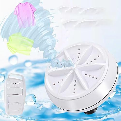Mini lavadora ultrasónica, portátil USB, mini lavadora ultrasónica de bajo ruido alimentada por USB, lavadora turbo para el hogar, viajes, camping