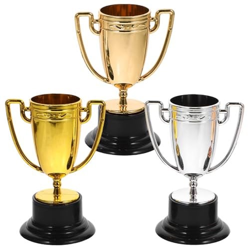 OSALADI Mini Trophée Prix De La Coupe 3 Pièces Vainqueur De La Coupe Trophée Trophée De La Coupe Pour Les Tournois Événements Jeu Cotillons Accessoires Gagner Des Prix Récompense