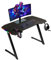Baroni Home 120x60x73 cm Bureau Gamer avec LED Multicolores, Table pour Ordinateur avec Porte Verre et Crochet pour Casque, Table Jeu pour PC Ergonomique en MDF et Acier, Bureau Support Moniteur