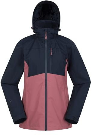 Mountain Warehouse Rainforest Womens Jacket -Waterproof Rain Coat with Pockets & Adjustable Hem, Mesh lined, Packaway Hoodie - For Autumn, Winter & Outdoors Navy Women's Size 10