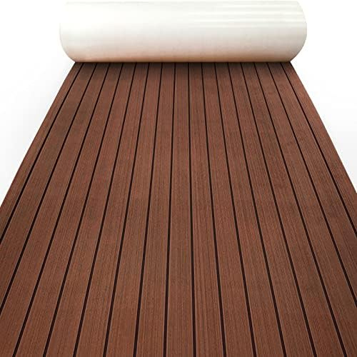 KXKZREN Boot Bodenbelag Selbstklebend Eva-Schaum Teakholzimitat Bootsbelag, rutschfeste Bootsmatte Marineteppich für Motorboot Wohnmobil Yacht Kajak Schwimmende Plattform,240x112/90/60/41cm