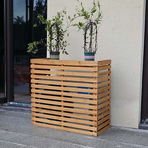 Tall Weatherproof Shutters Central Air Conditioner Covers - Hide Outdoor Unit In Style With Solid Wood Air Conditioner Fence Screen - Premium Quality