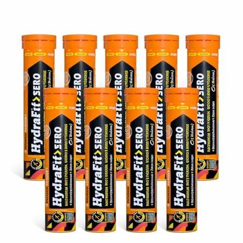 NAMEDSPORT HydraFit> ZERO Arancia Rossa | Integratore di Elettroliti e Vitamine in Compresse Effervescenti | Magnesio, Potassio, Vitamina B | Zero Zuccheri e Calorie | Pacco da 9 x 20 Compresse