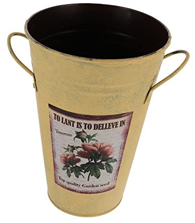 ABOOFAN Outdoor- 1Stk Blumenkübel aus Eisen Rinde Blumeneimer französische Retro- Vintage blumentopf Vintage blumentöpfe Bodenvase Vintage- getrocknetes Blumenfass groß Vase