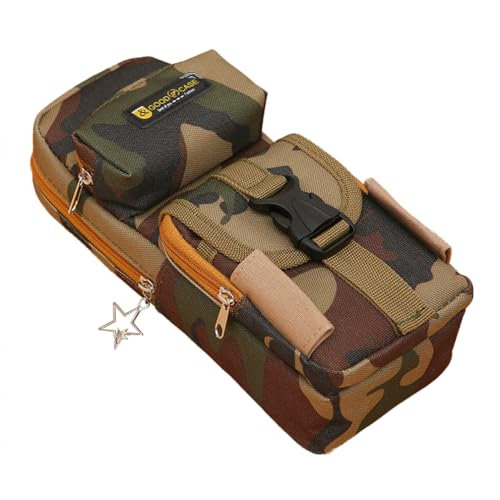 SJTJSPX Federmäppchen Große Kapazität Mäppchen mit Fächer Camouflage Federtasche Kinder Federmappe Mädchen Junge Teenager Pencil Case Schlamppermäppchen Multifunktional Stiftetasche für Schule Büro