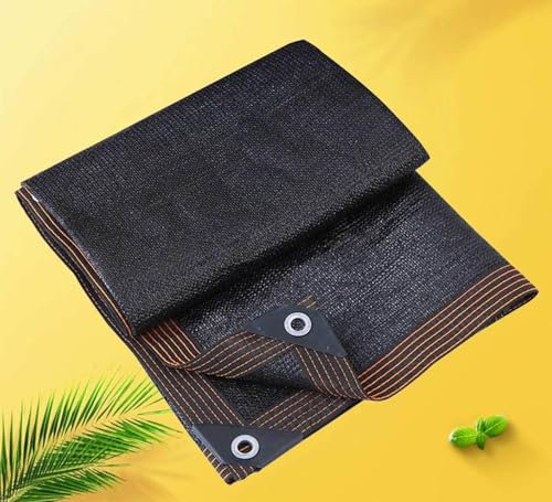 Rete Ombreggiante con Occhielli Rotonda Telo Tenda Ombreggiante Esterno Tessuto 90% Protezione Solare Telo Tenda da Sole Tenda a Vela per Balconi Terrazza Tetti Giardino,black-2x5m
