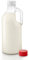 Stock Your Home Glass Milk Bottle with Lid and Handle 40oz (1 Pack), 2 Reusable Caps, Milk Container for Refrigerator, Glass Juice Bottles, Water, Almond Milk Storage Bottle, Glass Milk Jug