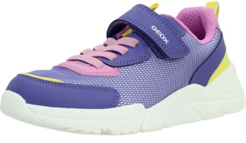 Geox J Loftus Girl A - Scarpe da Ginnastica Bambina, Violet/Fluo Fuchsia,