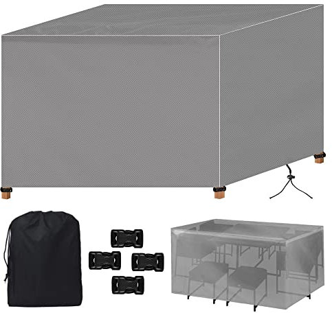 Abdeckung für Gartenmöbel Doppelliege 210x140x80cm Silber Schutzhülle für Gartentisch, Schutzhülle Abdeckplane für Gartenmöbel