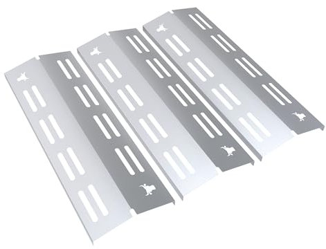 tuning-art GA44 Gasgrill Brennerabdeckung Edelstahl kompatibel mit Enders Boston Pro 3 Gasgrills | Brennerschutz | Passgenau, Farbe:3er Set Matt Bulle