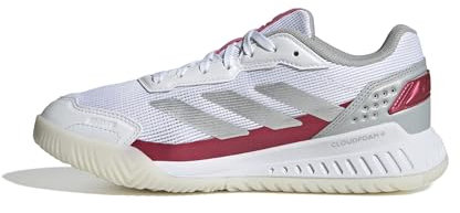 adidas Courtquick W Padel, Zapatos Mujer, Cloud White/Silver Metallic/Lucid Pink, 37 1/3 EU