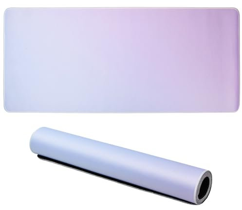 Tapis de Bureau xxl 90x40cm Sous Main Bureau, Tapis Ordinateur Bureau Effaçable Imperméable Antidérapante, Tapis de Souris Grand Sous-Main Protection de Bureau (Rose et Bleu)