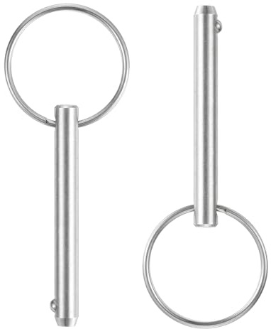 sourcing map 2 perni a sgancio rapido da 5 mm x 38 mm, in acciaio inossidabile 316, accessori marini per sedili marini, allestimento navale, costruzione navale, argento