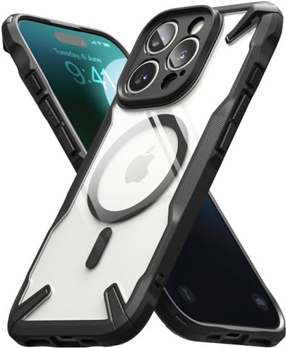 Ringke Fusion-X Magnetic [Compatible with MagSafe] for iPhone 16 Pro Case, Rugged Bumper Shockproof Anti-Scratch Advanced Protection Bumper Phone Cover for Magnetic Charger/Accessories - Black