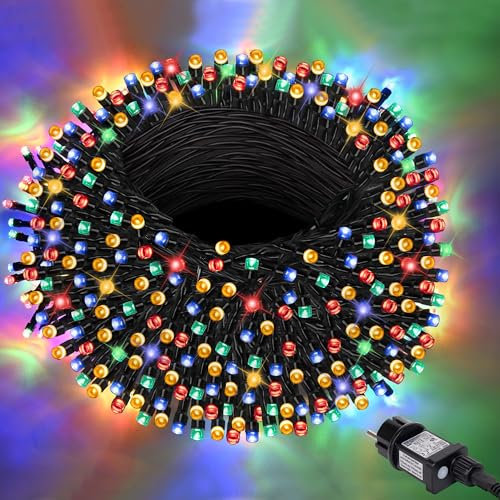 LED Lichterkette Außen, 50 m 400 LED Weihnachtsbaum Lichterkette, 8 Modi LED Lichterkette Innen mit Timing- und Speicherfunktion Für Weihnachten, Party, Hochzeit, Garten, Balkon Deko (Bunt)