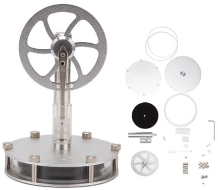 HOPBLOCK Stirlingmotor Modell, DIY Montage Eingliedrige Niedertemperatur Stirlingmotor Bausatz, Sterling Motor Pädagogisches Spielzeug Geburtstagsgeschenk Technikbegeisterte