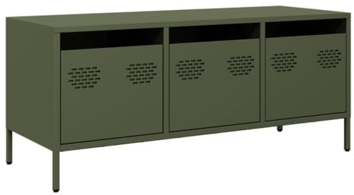 vidaXL TV-Schrank Olivgrün 101,5x39x43,5 cm Kaltgewalzter Stahl