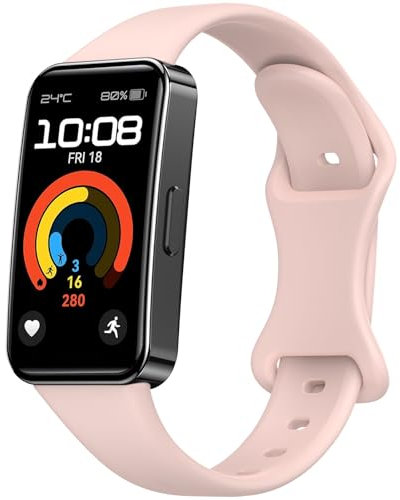 Mugust Correa de Silicone para Huawei Band 8/9 - Rosa