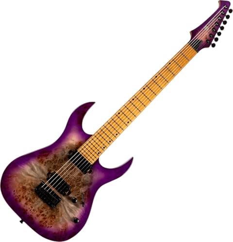 SPIRA Guitars S-457 TPP Transparente Púrpura Guitarra eléctrica de 7 cuerdas