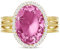 Linawe Rosa Ringe Frauen, Falscher Diamant Ring Damen Gold Jewelry, Moissanite Damenring Modeschmuck Goldring mit Stein, Goldene Ring Verstellbar Fingerring Vergoldet