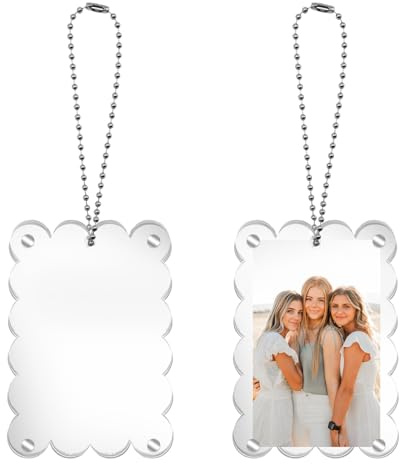 CYUXING 2 Stück Auto-Bilderrahmen zum Aufhängen für Papa, Acryl-Fotohalter, hängendes Ornament, Rückspiegel-Zubehör, Charm, Auto-Dekoration, Papa