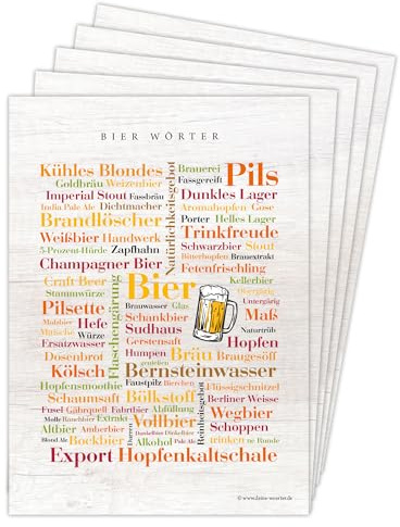 Deine Wörter Postkartenset - 5 Postkarten mit Bier Wörtern, einzigartiges Souvenir und kreative Geschenkidee - DIN A6