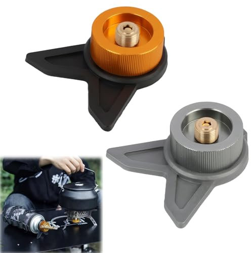 FunWorth 2pcs Nozzle Bottle Convert Adapter Camping Stove Connector, Universal Brass Gas Refill Bottle Adaptor for Butane Canister to Screw Gas Cartridge