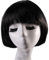 Perücke Kurze Perücke Bunte BOB Perücke Damen Wig Haar Perücken Gerade Perücke Studentin Kurzhaarperücke Perücke kurze Haare für Karneval Fasching Cosplay Mottoparty Halloween,Schwarz