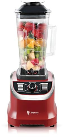 Multi-Functional Blender - Home & Commercial Use For Smoothies, Soy Milk, Fruit Juices, Slushies(Red)