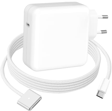 Caricatore Mac Book Air/Pro, 70W M3 Caricabatterie Mac Book con Cavo Intrecciato USB-C su T-tip da 2M, per MacBook Air 13, 15 Pollici (2022~2024), MacBook Pro 14, 16 Pollici (2021~2024), M4/M3/M2