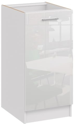 roe furniture Küchenunterschrank 40 cm Breite – Unterschrank mit Tür & Einlegeboden – Küchenschrank 40×82×44 cm – Stauraumschrank aus Holzwerkstoff, melaminbeschichtet