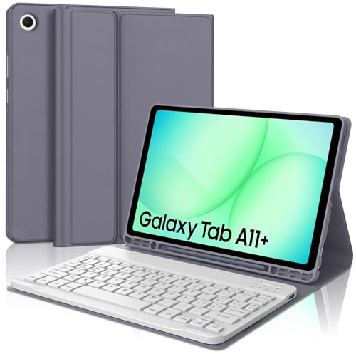 Occtingkind Custodia con Tastiera Bluetooth per Samsung Galaxy Tab A11+ 11 (2025) & Tab A9+ 11 (2023), Cover Protettiva Italiana Senza Retroilluminazione e Touchpad, Porta Penna, Lavanda