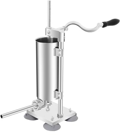 Poussoir à Saucisses 3L,Machine à Saucisse Verticale Professionnelle,Hachoir à Viande en Acier Inoxydable avec Remplissage,Design Compact,Nettoyage Facile,Idéal pour Boucheries,Restaurants