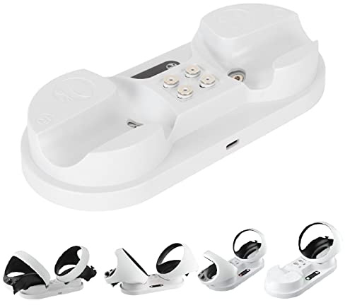 BAFOVY VR2 Dual Charger Station Controller Ladestation mit 4 Magnetischen Typ-C-Schnittstellen, Schnelles Laden, 1,5 Stunden LED-Anzeige für PS VR2 Sense Controller