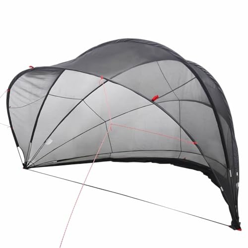 vidaXL Dôme de Piscine Noir 500 x 500 x 236 cm, Jardin et terrasse, dôme Moderne extérieur, auvent Anti-UV, Couverture de Piscine Pliable, Protection pour l'été