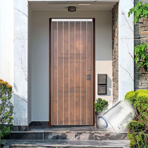 Moubhjd Transparent PVC Streifenvorhänge, Lamellen aus Vinyl Streifenvorhang Industrie Bausatz komplett Vormontiert Transparent für Lagerhäuser Fabriken Thickness:1.6mm Size：H:204 x W:105cm