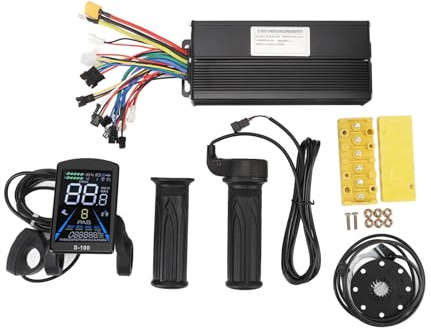 Elektrisches Fahrrad-Umrüstkit, 40 A Sinuswellen‑Motorregler, 3‑Modus‑E‑Bike‑Regler mit S‑100 Farbdisplay‑Bedienfeld, 20‑facher Gasgriff und