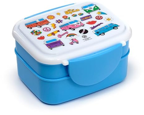 Puckator Bento-Lunchbox mit Besteck, Volkswagen VW T1 Camper Bus Retro