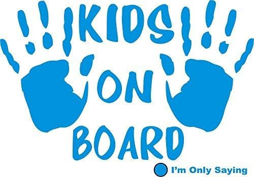 Childrens Hand Print Kids hands Child on Board Sign sticker Car Bumper Sticker house window stickers each sticker approx 7.5x5.5 size WHITE Sent as standard