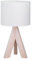 Reality Leuchten Tischleuchte, Fuss dreibein Holz, Stoffschirm, 1x E14, 40 W, Höhe 31 cm, weiß R50741001