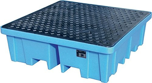 Bauer GmbH Auffangwanne PE-Kunststoff blau L1220xB1220xH390mm mit PE-Gitterrost