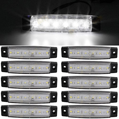 GSRECY Luci di segnalazione laterali a 6 LED da 9,6 cm, per camion, luci di segnalazione ambra, luci di posizione posteriori, luci di segnalazione per cabina di camion, luci di segnalazione RV