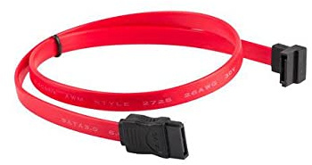 Lanberg CA-SASA-12CU-0050-R Sata Data III Stecker (7Pol) auf Sata Data III mit Gewinkelte Buschse (7Pol) Kabel, 50 cm rot