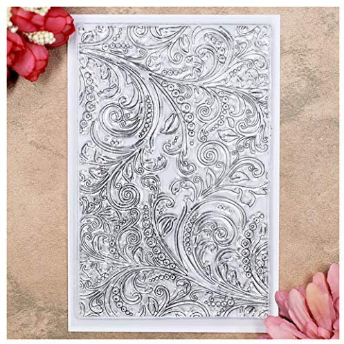 Kwan Crafts Blätter Hintergrund klare Stempel zum Basteln von Karten, Dekoration und DIY Scrapbooking