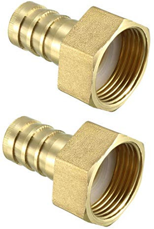 sourcing map 2pcs Raccord cannelé tuyau en laiton barbelé 16 mm barbelé x 3/4 PT tuyau femelle Adaptateur de connecteur