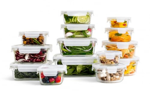 Glasslock Oven and Microwave Safe Glass Food Storage Containers 28 Piece Set