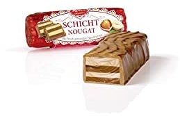 Reber Schicht-Nougat, Alpenmilch-Schokolade, Haselnuss-Nougat, Tolles Geschenk, 1 x 48 g